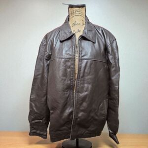 Men's Brown Leather Jacket Sz XL NWT